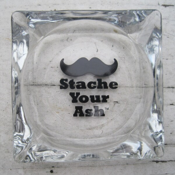 One Mustache Glass Ashtrays - Stache Your Ash