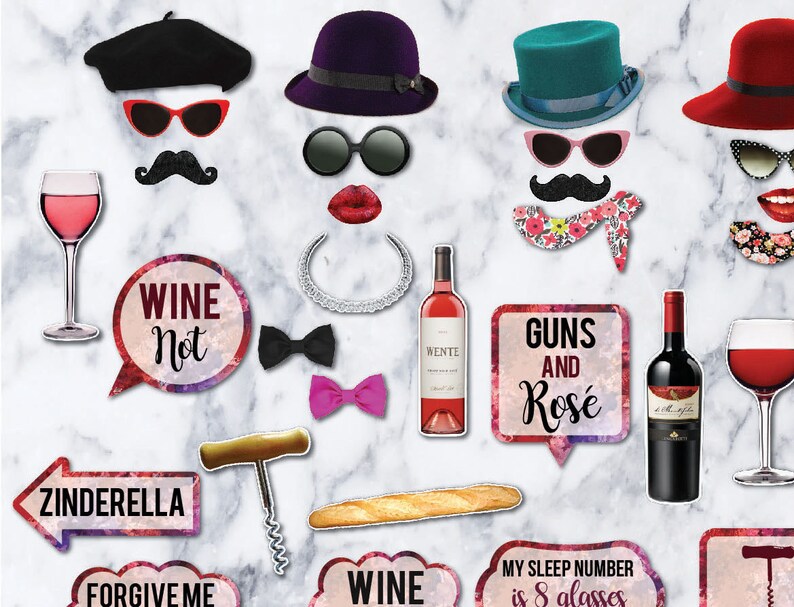 Red Props Red Wine Photo Booth Props: Printable Party Signs (digital Download) - Etsy