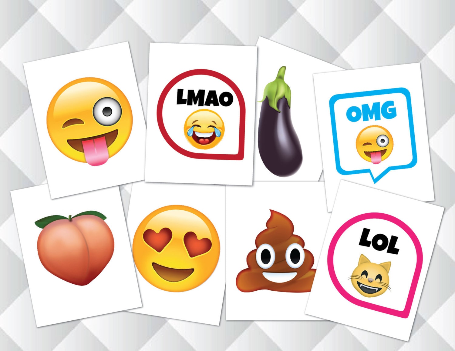47 Emoji PRINTABLE Photo Booth Props Funny Party Props Sweet - Etsy Canada