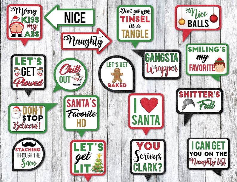 35 Funny Holiday PRINTABLE Adult Cupcake Toppers Funny - Etsy