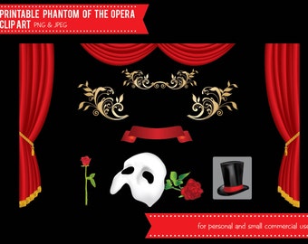 Phantom of the Opera Digital Clip Art - INSTANT DOWNLOAD