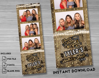 Rustic Cheers and Beers Photo Booth Template (PSD, PNG)