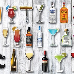 40 PRINTABLE Adult Drinking Photo Booth Props, Liquor Photo Booth Props ...