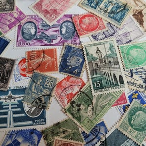 Más de 50 sellos postales de Francia, antiguos y vintage, filatelia, filatelia, sellos postales