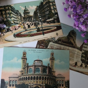 3 Cartes postales antiques de Paris, Éphémères, vintage, Philatélie, Philatélie, Timbres-poste, Scrapbooking, Journaling