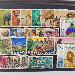 Década de 1960, 34 sellos antiguos de Kenia, África, Filatelia, Sellos postales, Kenia