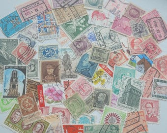 50 francobolli belgi d'epoca, filatelia, filatelia, francobolli