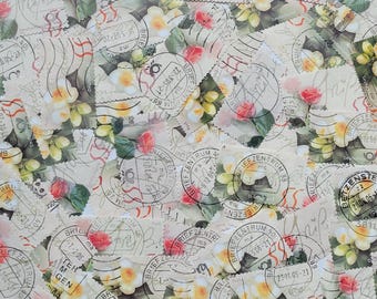 Blumen Briefmarken, Deutschland, gestempelt, Scrapbooking, Journaling