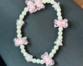 Gummy Bear - Beaded Anklet - Pink - Handmade