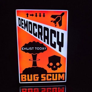 Helldivers 2 War Poster LED Sign, RGB Lightbox