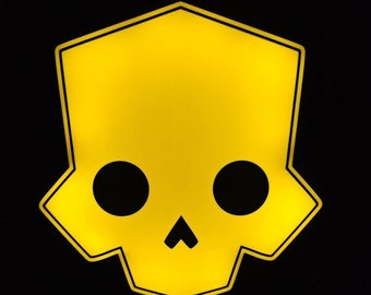Letrero LED de calavera de Helldivers 2, caja de luz