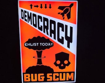 Cartel LED de Helldivers 2 War, caja de luz RGB