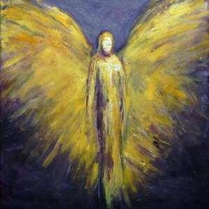 Angel Art Original Abstract Painting Loves Journey ANGEL VA2402 20x16 BenWill
