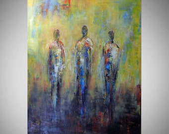 ABSTRACT Original Painting Trinity Expressionism Realism Decor HUGE Art - 60x40 by BenWill