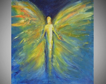 Angel Art Original Abstract Painting Glorified Grace ANGEL 20x16 BenWill