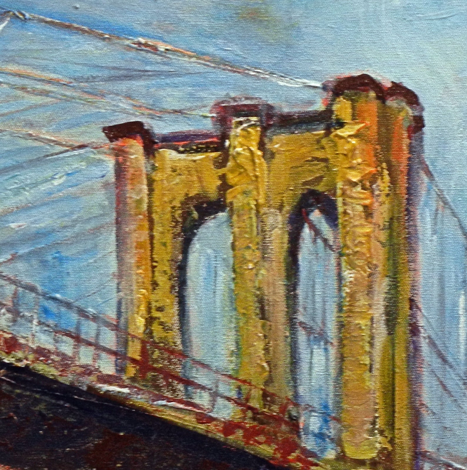 Original Oil Painting Broklyn Bridge New York 30x24 Artwork by Etsy