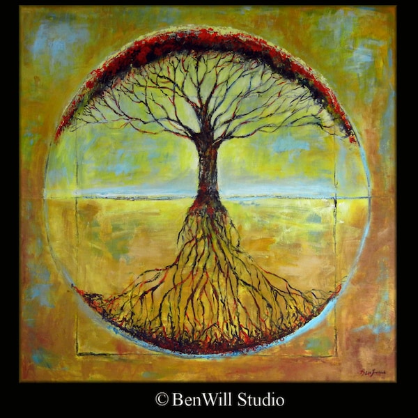 Abstract Tree HUGE Painting ORIGINAL Art - Tree of Life - Modern Painting Tree Art - Made 2 Order - Original Artwork by BenWill