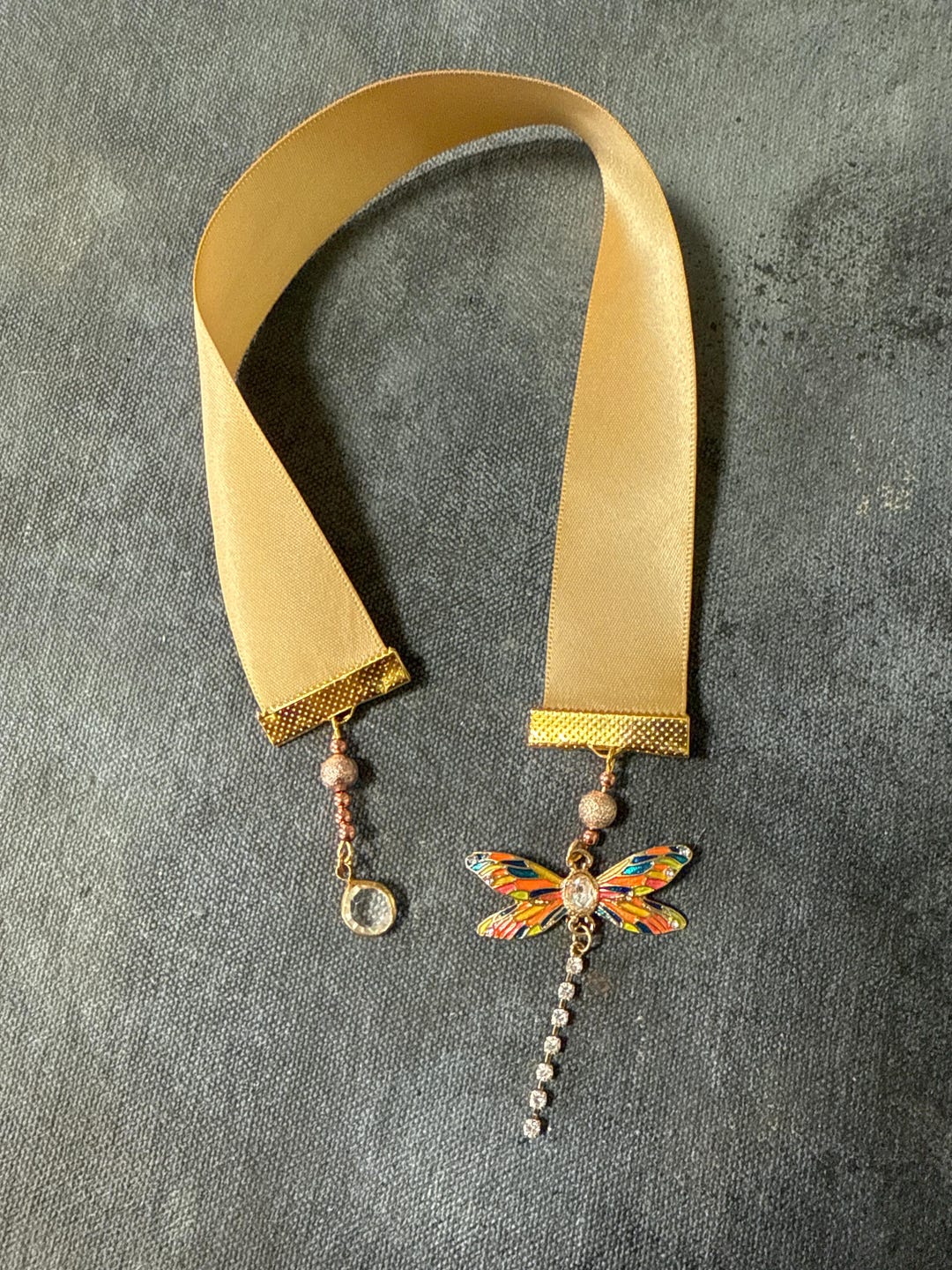 Firefly, Ribbon and Bead Bookmark, Stocking Stuffer, Book Club Gift ...