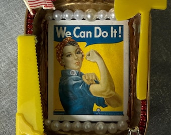 WE CAN Do It! -altar, shrine, tribute tin, Nicho. Rosie the Riviter.