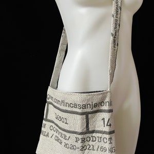 Upcycled Coffee bean sack crossbody bag-Denim, NOT burlap!