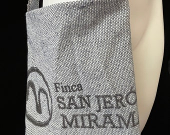 Upcycled Coffee bean sack crossbody bag-Denim, NOT burlap!