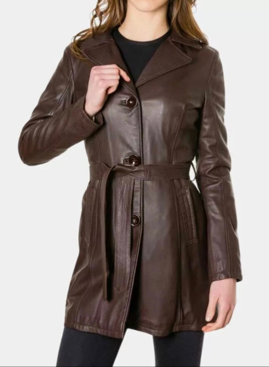 Cozy Winter Lapel Long Sleeve Loose Brown Coat