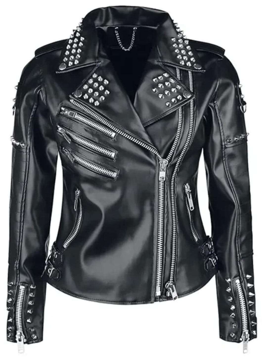 ブラックスタッズレザージャケット - Etsy 日本