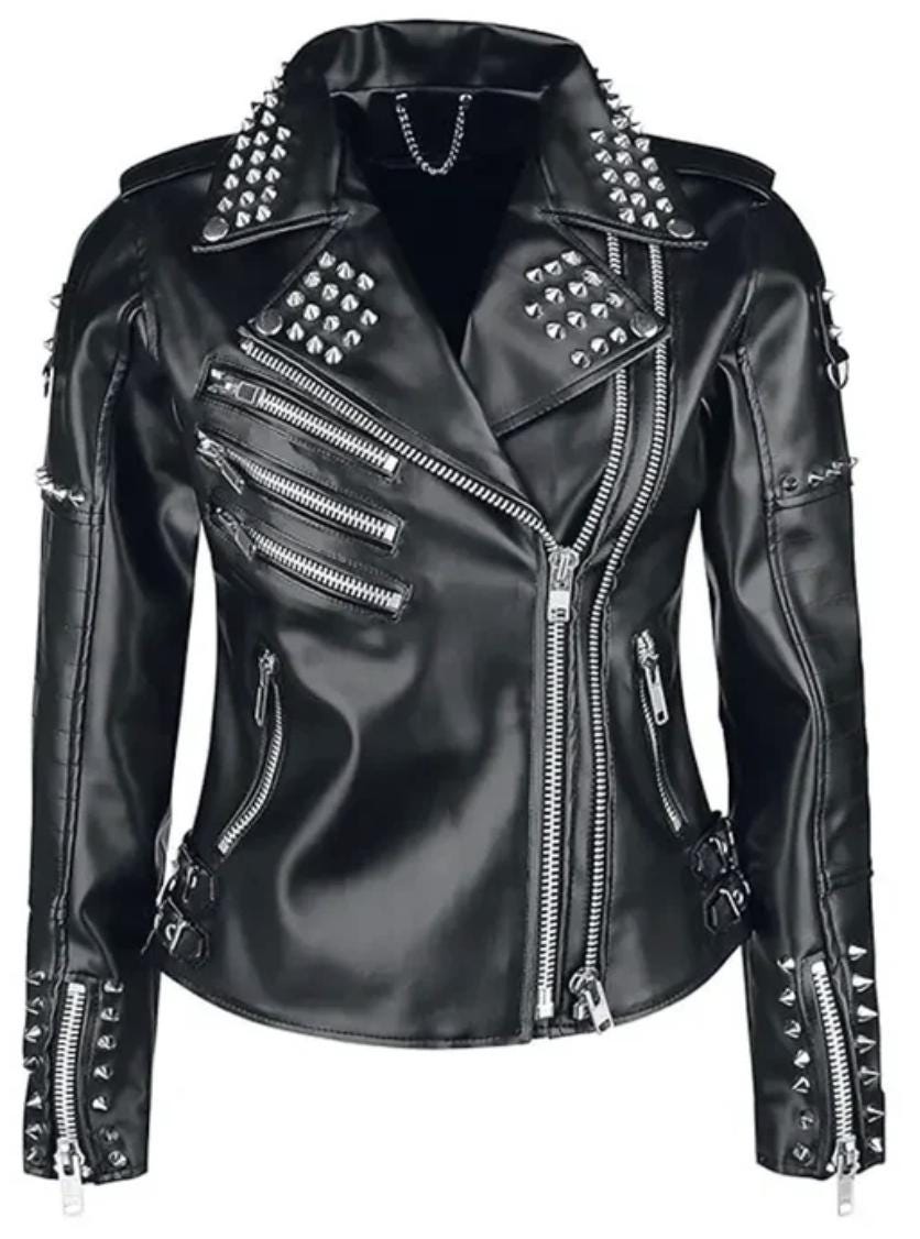 ブラックスタッズレザージャケット - Etsy 日本