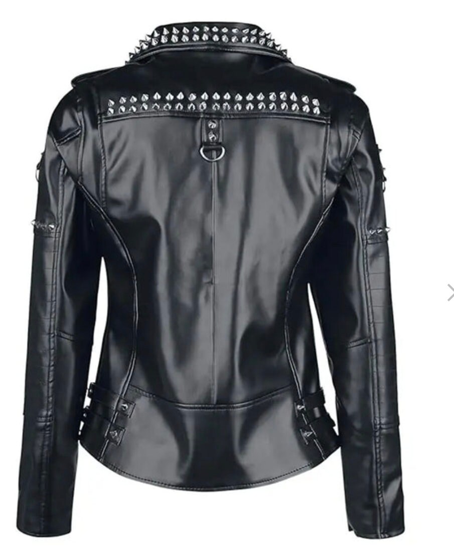 Multi Colored Studded Leather Jacket -81752 main image 0