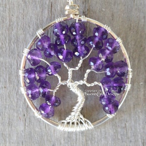 Amethyst Tree of Life Pendant Wire Wrapped Necklace Natural Purple Gemstone February Birthstone Tree Jewelry Forest Nature Earthy BoHo image 1
