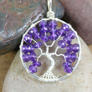 Amethyst Tree of Life Pendant Wire Wrapped Necklace Natural Purple Gemstone February Birthstone Tree Jewelry Forest Nature Earthy BoHo image 3