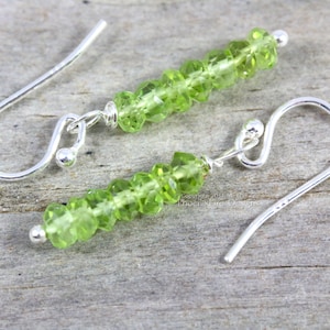 Peridot Earrings, Dangle Earrings, Sterling Silver Earring, Spring Green Gemstone Jewelry, Christmas Gift For Her Stocking Stuffer image 1