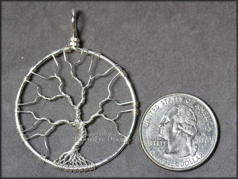 Large Bare Tree of Life Pendant Bonsai Silver Wire Wrapped Jewelry Celtic Tree Elven Tree Necklace Winter Leafless Unisex for Men or Women image 4