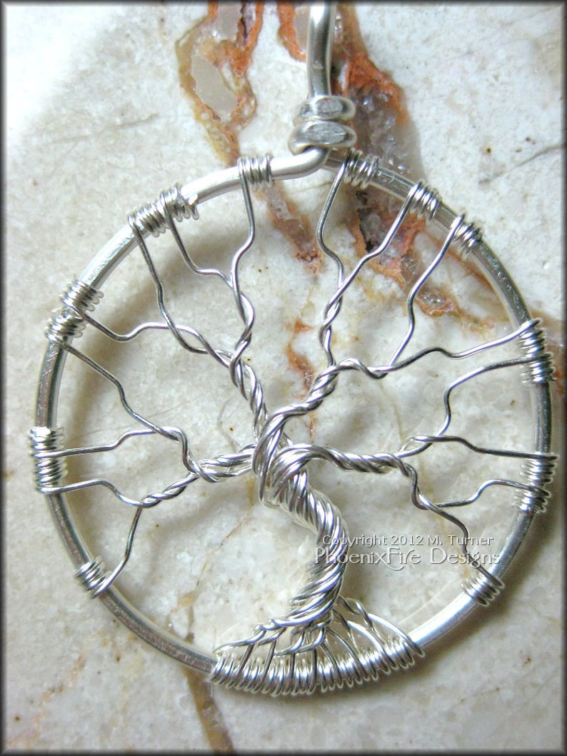 Bare Tree of Life Pendant Wire Bonsai Tree Silver Wire Wrapped Jewelry Unisex Gift for Him Celtic Tree Elven Tree Handmade Tree Necklace image 4