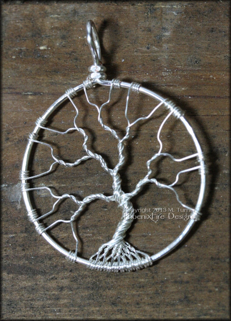 Large Bare Tree of Life Pendant Bonsai Silver Wire Wrapped Jewelry Celtic Tree Elven Tree Necklace Winter Leafless Unisex for Men or Women image 1