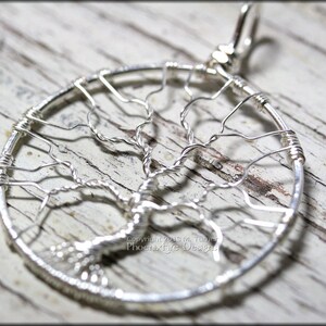 Large Bare Tree of Life Pendant Bonsai Silver Wire Wrapped Jewelry Celtic Tree Elven Tree Necklace Winter Leafless Unisex for Men or Women image 2