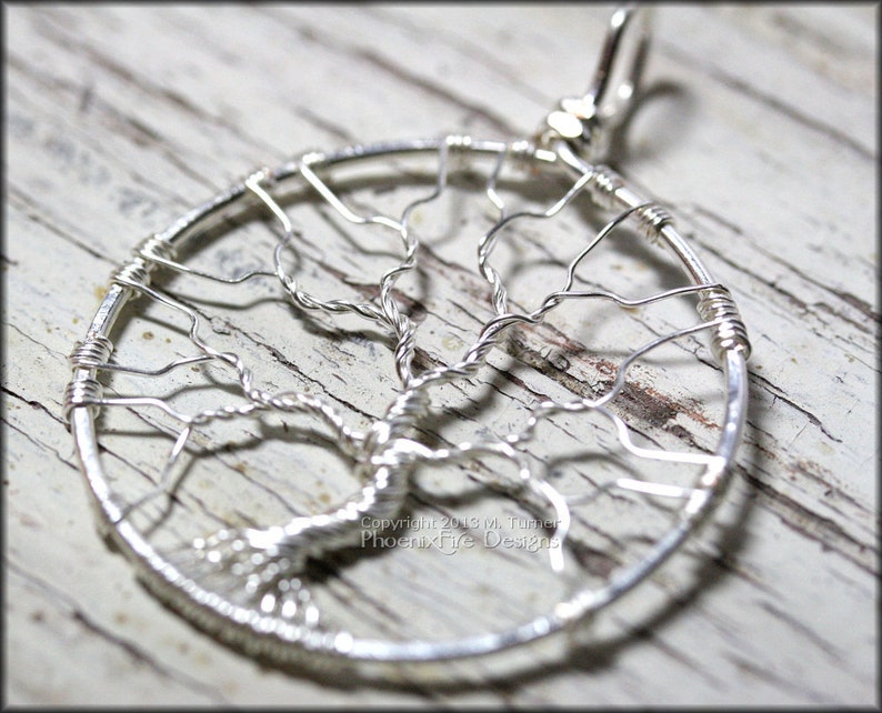 Large Bare Tree of Life Pendant Bonsai Silver Wire Wrapped Jewelry Celtic Tree Elven Tree Necklace Winter Leafless Unisex for Men or Women image 2