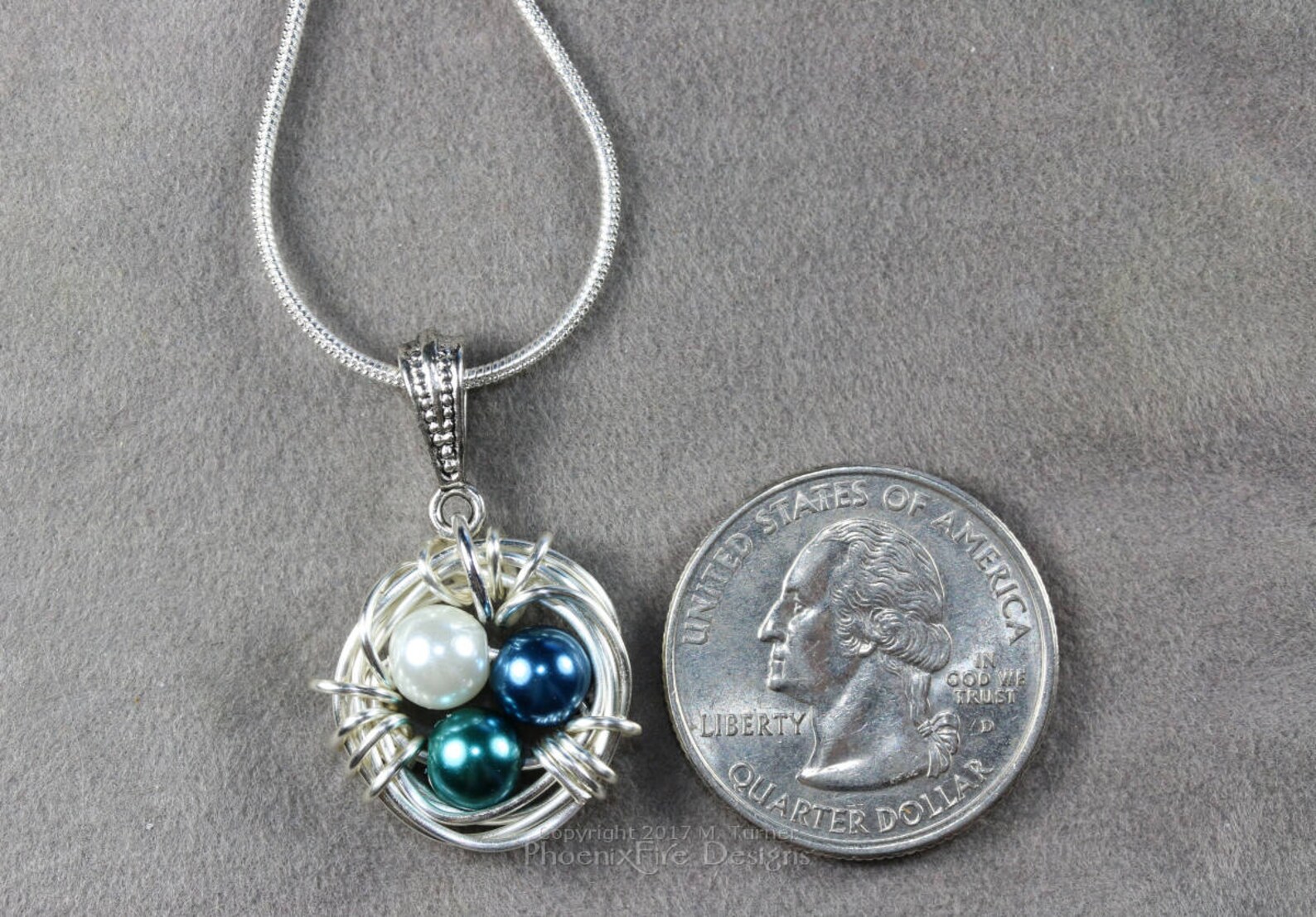 Bird's Nest Birthstone Necklace Custom Bird Nest Pendant Etsy