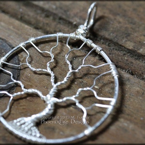 Large Bare Tree of Life Pendant Bonsai Silver Wire Wrapped Jewelry Celtic Tree Elven Tree Necklace Winter Leafless Unisex for Men or Women image 3