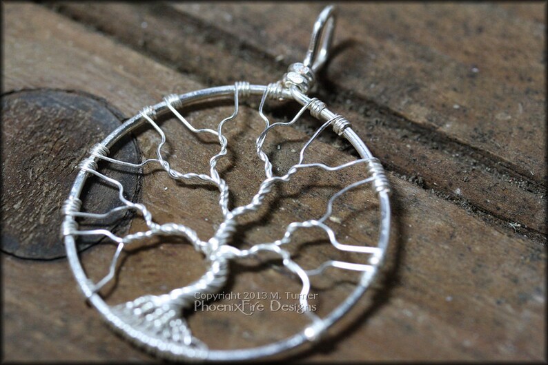 Large Bare Tree of Life Pendant Bonsai Silver Wire Wrapped Jewelry Celtic Tree Elven Tree Necklace Winter Leafless Unisex for Men or Women image 3