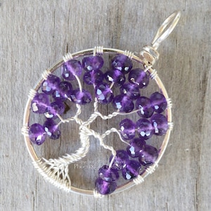 Amethyst Tree of Life Pendant Wire Wrapped Necklace Natural Purple Gemstone February Birthstone Tree Jewelry Forest Nature Earthy BoHo image 2