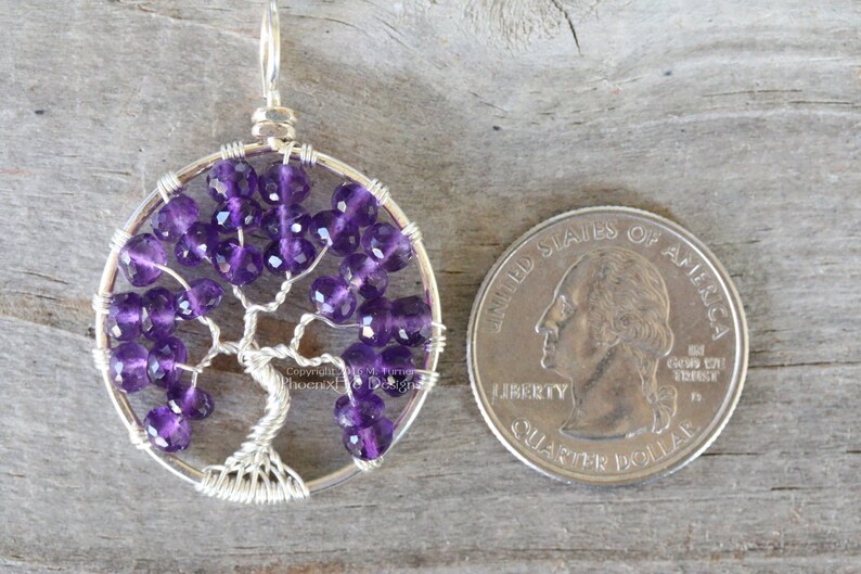 Amethyst Tree of Life Pendant Wire Wrapped Necklace Natural Purple Gemstone February Birthstone Tree Jewelry Forest Nature Earthy BoHo image 5