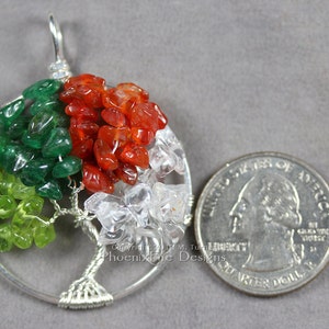 Four Seasons Tree of Life Pendant Wheel of the Year Necklace Wire Wrapped Jewelry Multicolor Gemstone Jewelry Tree of Knowledge Yggdrasil image 4