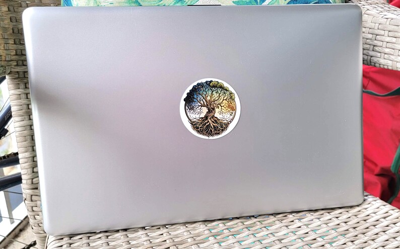 Tree of Life Sticker 3 Four Seasons Wheel of the Year Decal Waterproof Vinyl Celtic Knot Tree Laptop Sticker Yggdrasil Full Color Tumbler image 4