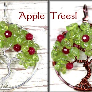 Apple Tree Tree of Life Pendant Peridot Ruby Red Jade Gemstones Wire Wrapped Jewelry Harvest Brown August Birthstone Necklace Teacher's Gift image 5