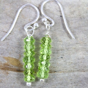 Peridot Earrings, Dangle Earrings, Sterling Silver Earring, Spring Green Gemstone Jewelry, Christmas Gift For Her Stocking Stuffer image 2