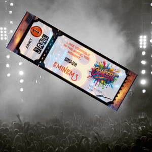 Bearbeitbares Ticket für Konzertgutschein-Geschenkvorlage, bearbeitbares Ereignisticket, Einladungskarte für ein Konzert, digitale Konzertkarten-Geschenkidee