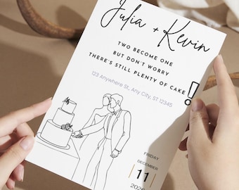 Invitación de recepción, invitaciones de boda divertidas, invitación minimalista elegante, tarjeta de boda minimalista, plantilla de invitación de boda sencilla, tarjeta de invitación moderna