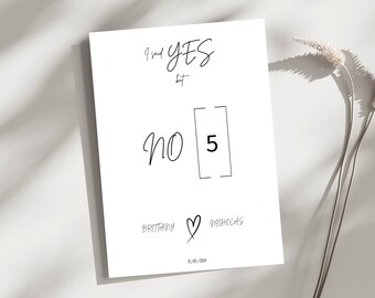 Minimal table number, Wedding table number, Table number pdf, I said yes, Wedding printable, Editable template, Table accesories,