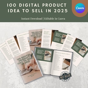 100 Digital Product Ideas eBook | Sell Online in 2025 | Passive Income Guide for Etsy, Shopify, Gumroad, Creators & Entrepreneurs